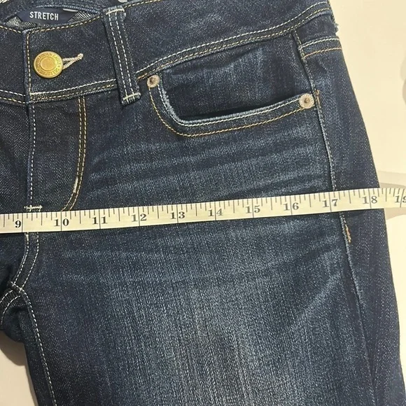 American Eagle Slim Boot Cut Blue Jean Feathering Low Rise Size 4 Regular L32 - Picture 8 of 10
